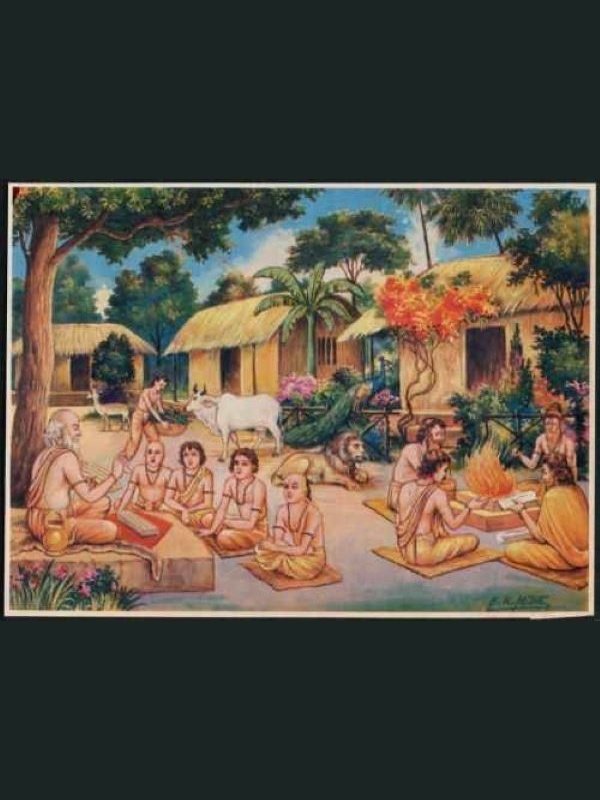 Flex Backdrop depicting the ancient Gurukul System. Size: 9 x 6 feet.