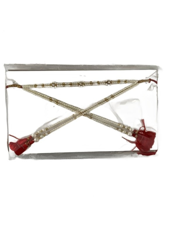 Decorative string of pearls to be tied on the forehead of the bride and groom during wedding ceremony.