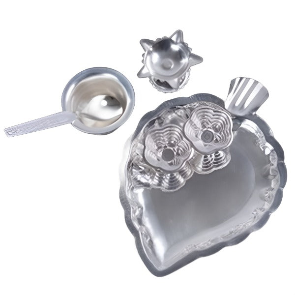 Silver Plated Pooja Thali Set B: SP0017B