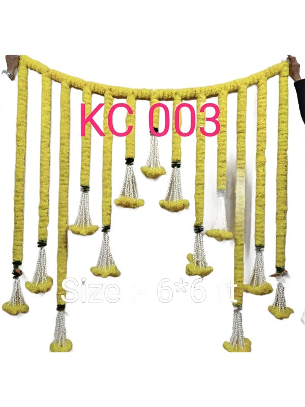 Backdrop of Artificial Flowers used for stage decoration: Size: 6 x 6 Feet.