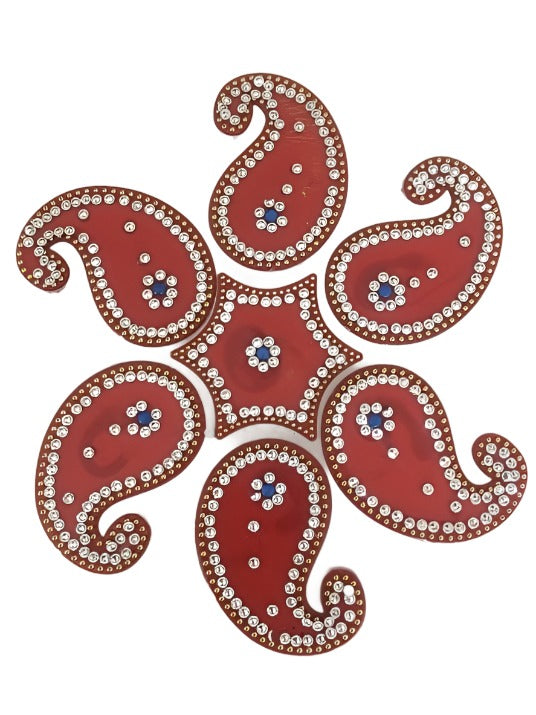 A set of acrylic material art pieces together for traditional decoration on the floor during any auspicious function like wedding.