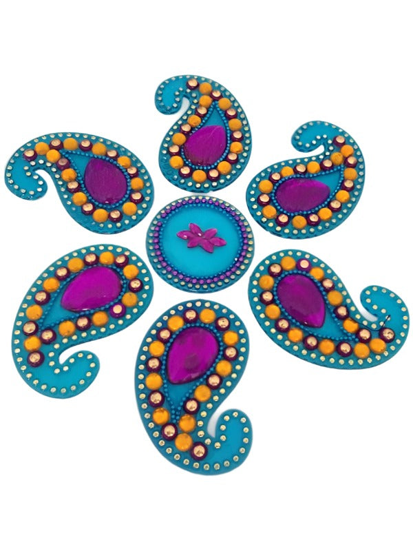 A set of acrylic material art pieces together for traditional decoration on the floor during any auspicious function like wedding.