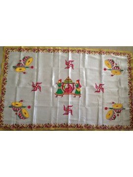 Antarpat is a cloth partition held between the Bride and Groom while the priest is solemnizing the wedding rituals. As soon as the rituals are over, the Antarpat is removed and the Bride and Groom are allowed to see each other.